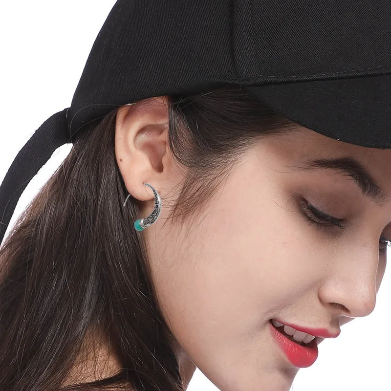 Винтажные серебряные и зеленые серьги в стиле бохо большие для женщин ювелирные