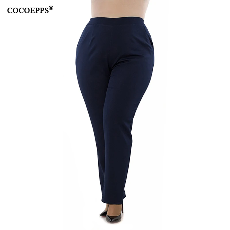 

2019 Spring Plus Size Casual loose Chiffon Pants Trousers Women Skinny 5XL 6XL black Casual Big Size Solid Long Pants High waist