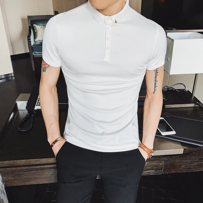 Лидер продаж Для мужчин рубашки поло летние дышащие Slim Fit Поло para hombre с коротким