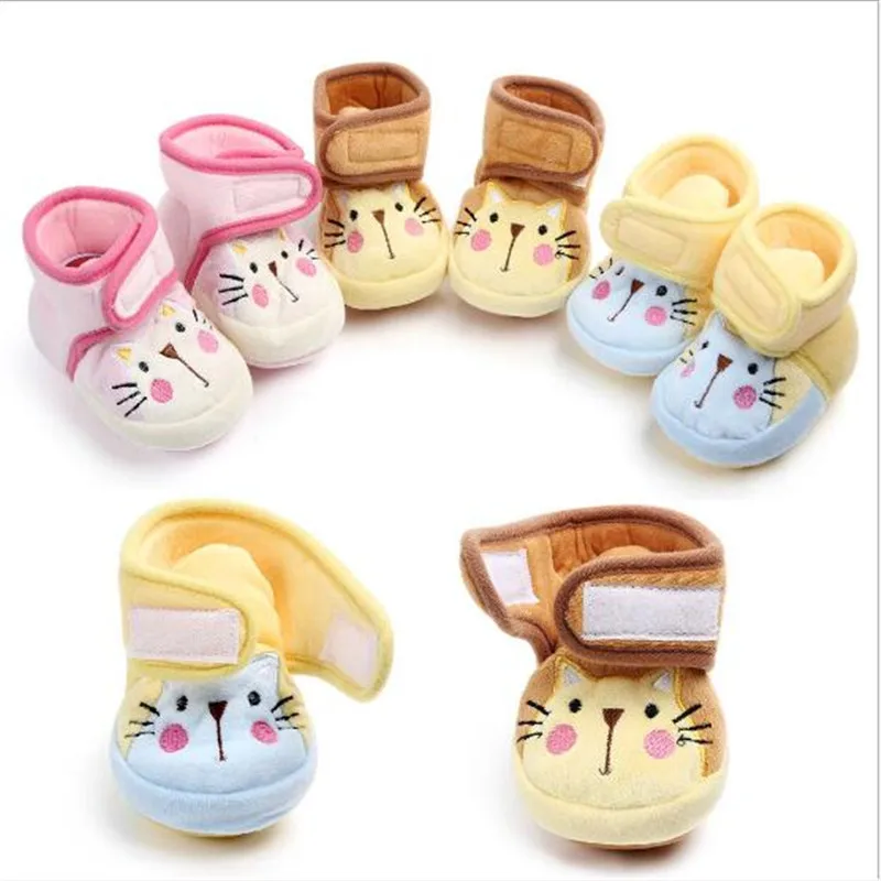 Милые Мультяшные детские ботинки зимняя детская обувь Мягкая женская теплая для