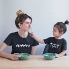 1 шт., одинаковые футболки для мамы и дочки, Семейные комплекты для мамы и дочки, Летние повседневные футболки, топы