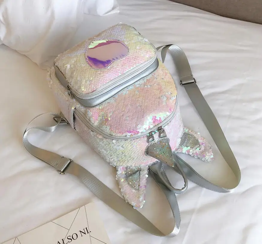 Женский рюкзак с блестками ранец единорогом для девочек подростков 2019|Школьные