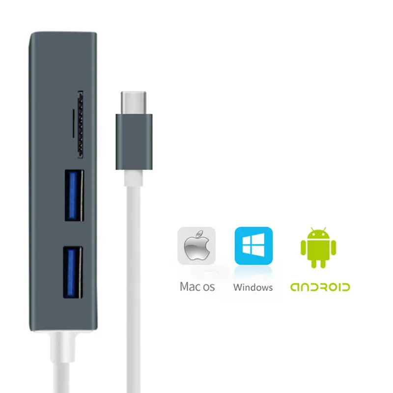 Mosible концентратор USB type C к RJ45 Thunderbolt 3 адаптер для MacBook Pro type-C с 100 Мбит/с Gigabit Ethernet TF SD Reader слот