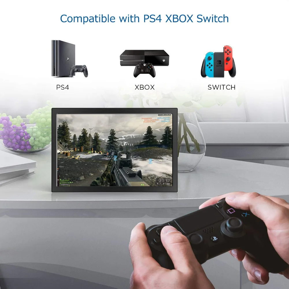 10 1 дюймов ЖК HD монитор Мини ТВ портативный компьютер дисплей 2K ips экран для PS4 xbox