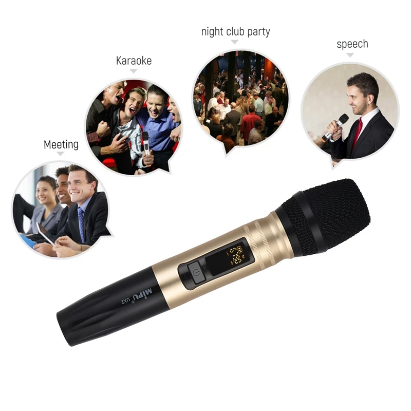 

Wireless Uhf Microphone With Portable Usb Receiver For Ktv Dj Speech Amplifier Recording