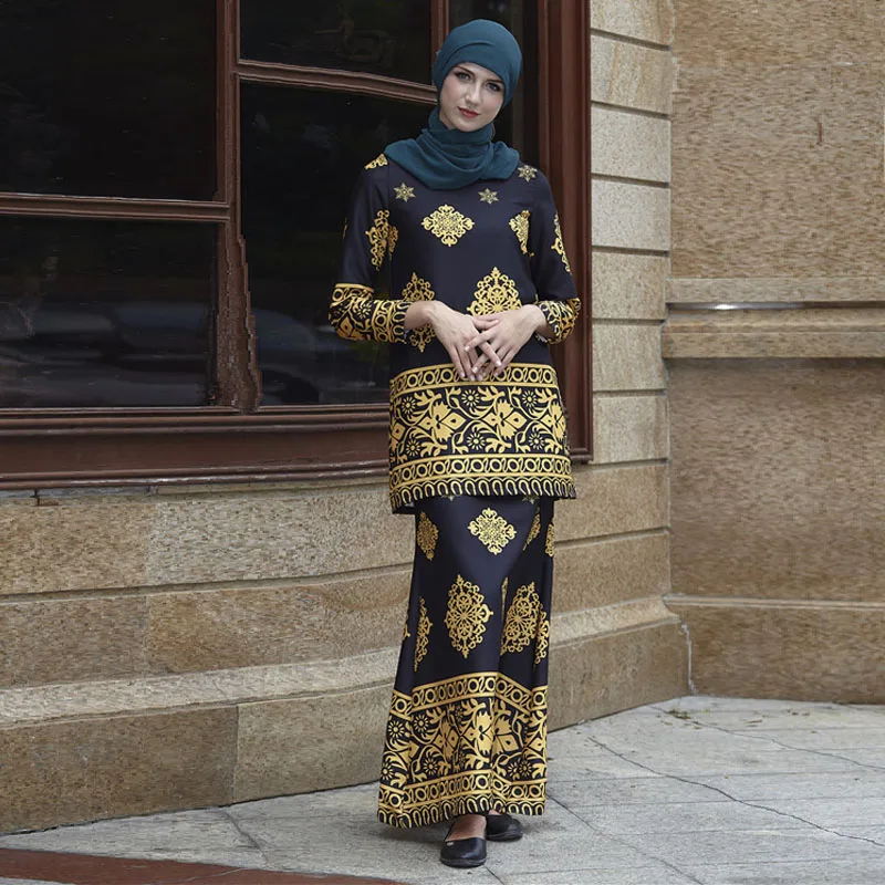 Мусульманское Платье макси с длинным рукавом Abaya цветная мусульманская одежда