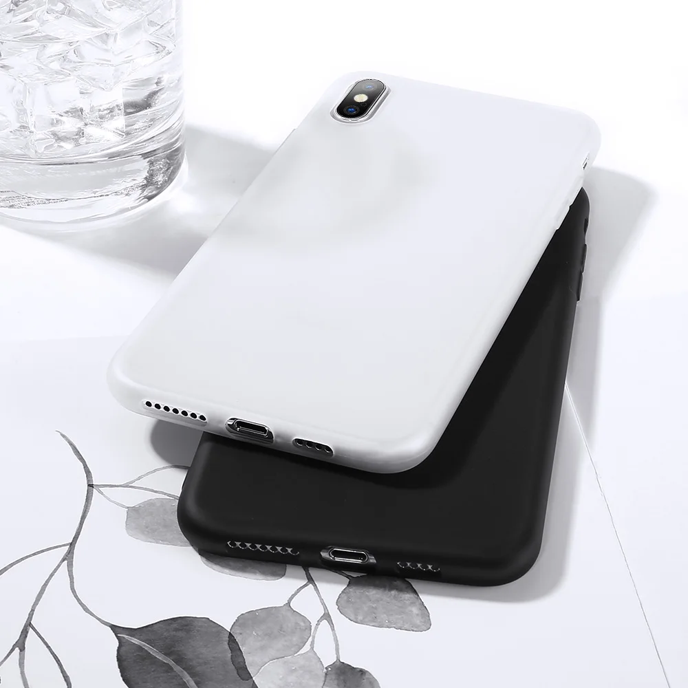 Мягкий ТПУ простой чехол для iPhone 7 8 X XS XR матовый Plus 5 5S 6 MAX Обложка Capa Coque Fundas |