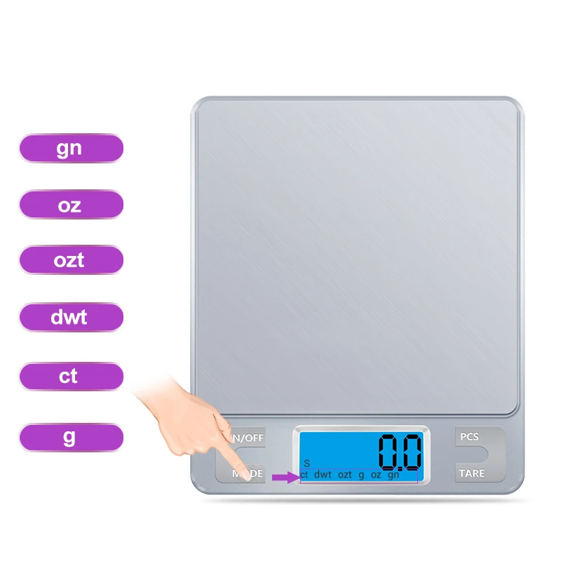 GASON Z1 Digital Kitchen Scale Mini Pocket Stainless Steel Precision Jewelry Electronic Balance Weight Gold Grams 3000gx0.1g |