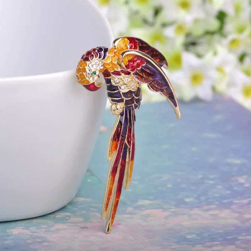 Модная мужская красная и синяя брошь Zlxgirl в виде птиц булавка идеальные