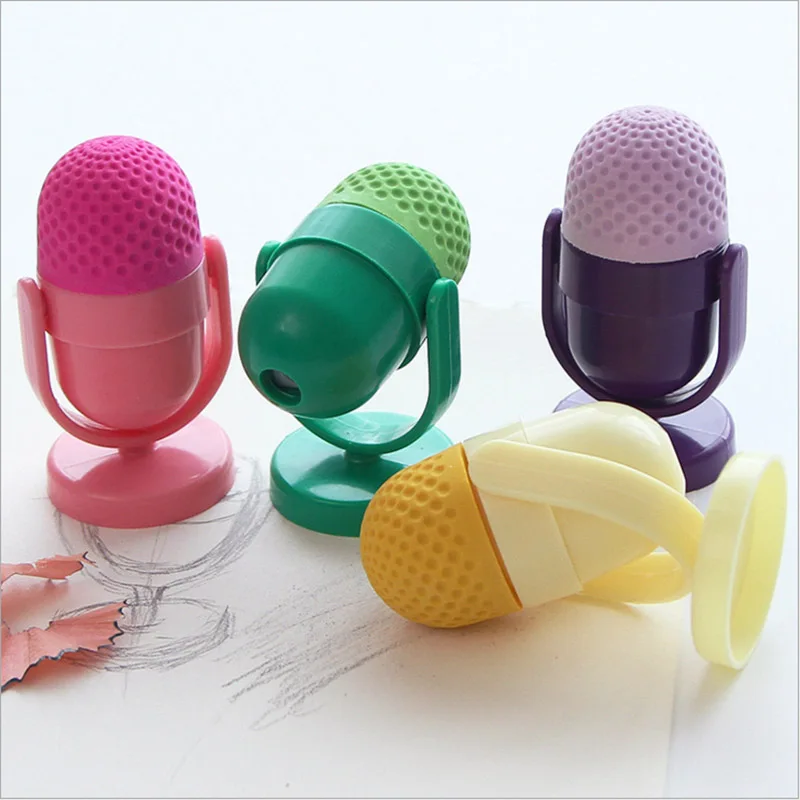 Милый резиновый Мини Ластик Kawaii 150 шт. креативный микрофон с точилкой для