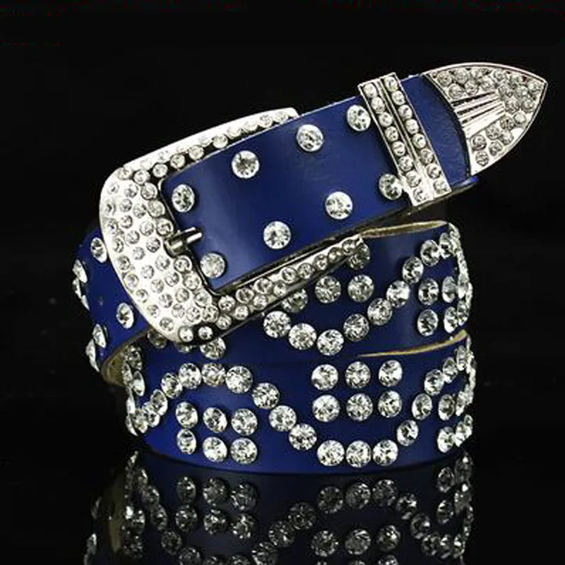 New fashion Female leather belt female full of diamond drill wide Rhinestone belts cinto feminino for women SHIERXI | Аксессуары для