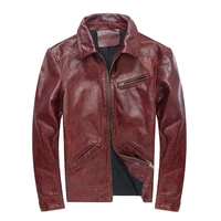 2019 spring autumn mens genuine leather jackets coat hot fashion biker jackets d923