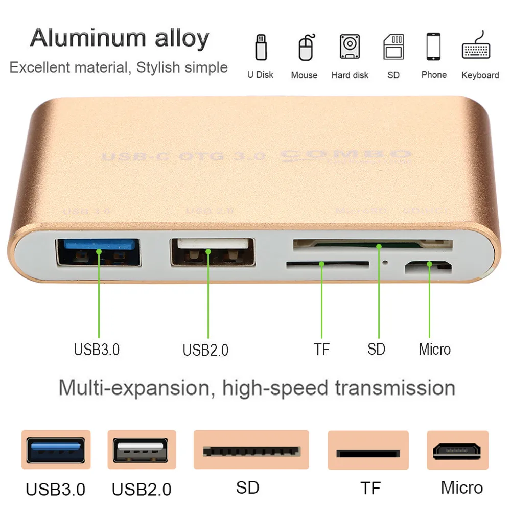 Многофункциональный USB 3 0 микро OTG комбинированный картридер концентратор из