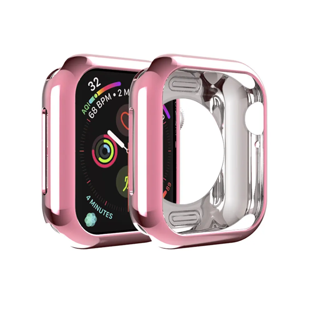Чехол для Apple watch 4 5 Чехол 44 мм 40 мм iwatch чехол серия 4 покрытый ТПУ защитный чехол гибкий силиконовый защитный чехол