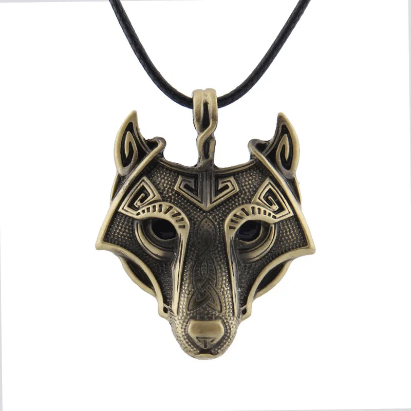 Качество антикварной Медь дикий дух волка норвежский викинг Волчья Голова