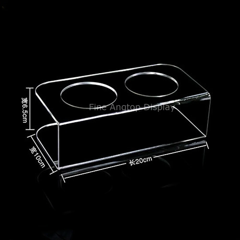 Double Wine Bottle Holder Clear Acrylic Display Jewelry Stand Counter Shelf