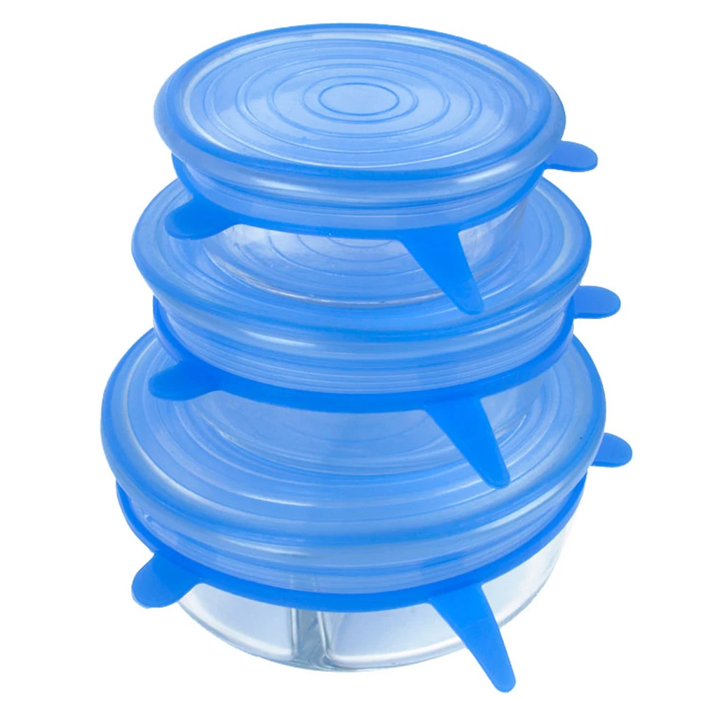 6 шт./компл. Универсальный крышки растягивающиеся из силикона Vacuum Seal крышка всасывания уплотнитель чаша горшок силиконовый чехол кухонная посуда аксессуары