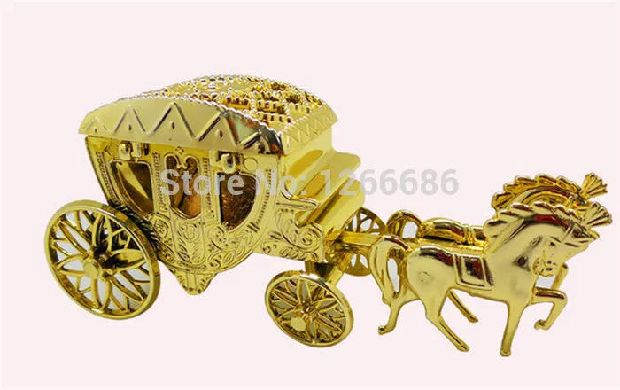 500 шт./лот Золотая и серебряная КОРОЛЕВСКАЯ КАРЕТА коробка для свадьбы/коробка