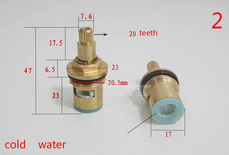 Сменные латунные клапаны с краном Керамические Дисковые картриджи 20 зубцами 1/2