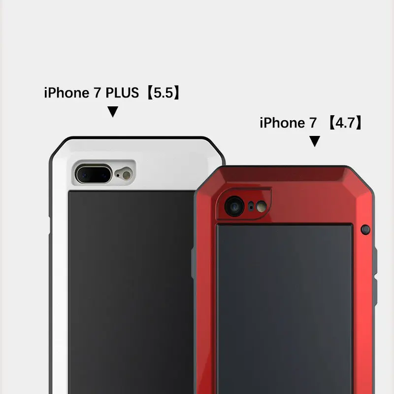 Luxury Metal Life Waterproof for iPhone 7 7plus 8 8plus iphone X Military Shockproof Dustproof Case Armor |