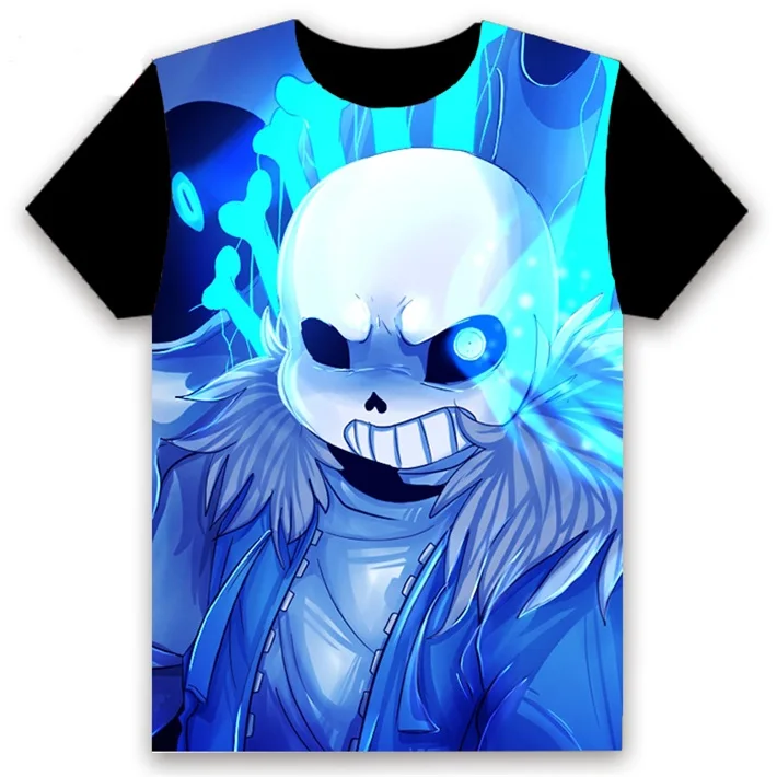 Модная мужская футболка аниме Undertale Sans Frisk Чара Папирус игра Косплей короткий рукав Повседневная унисекс черная футболка на заказ - Цвет: 17