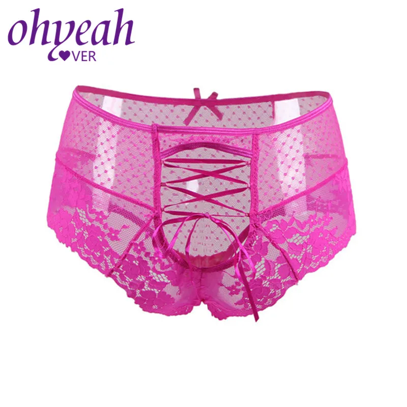 Ohyeahlover Кружево Strappy тонкие M 3XL Трусики для женщин Для Высокая талия см. Хотя S белье