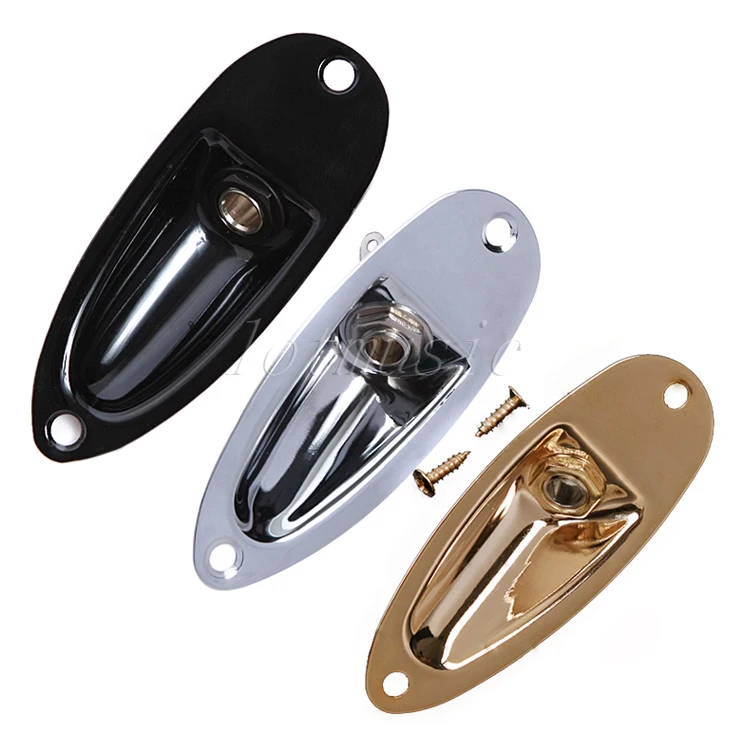 

3Pcs Boat Output Jack Plate Socket For Electric Guitar Replacement Black Silver Gold