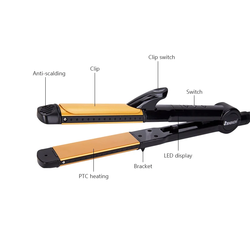 CHJPRO 2 в 1 выпрямитель для волос Flat Iron Nano Титан бигуди электрические волшебный