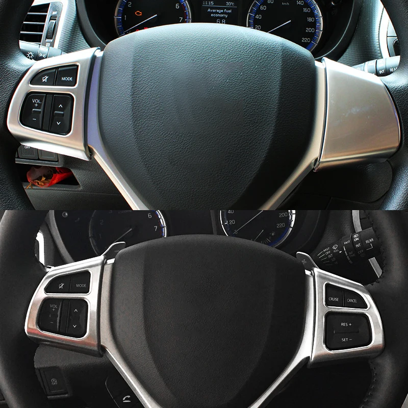 

For Suzuki SX4 S-Cross 2014-2020 Car Accessories Interior Decoration ABS Matte Steering Wheel Button Cover Molding Trim 2pcs