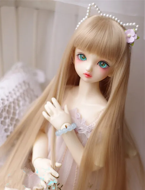 Длинные прямые розовые парики для кукол доступны 1/8 1/6 1/4 1/3 BJD SD DD MDD аксессуары