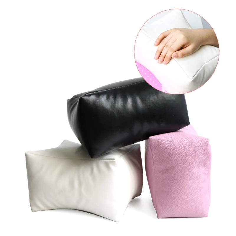 Professional Nail Table Hand Pillow Pink / White Gray Black PU Leather Armrest Cushion Salon Tool Palm Care | Красота и здоровье