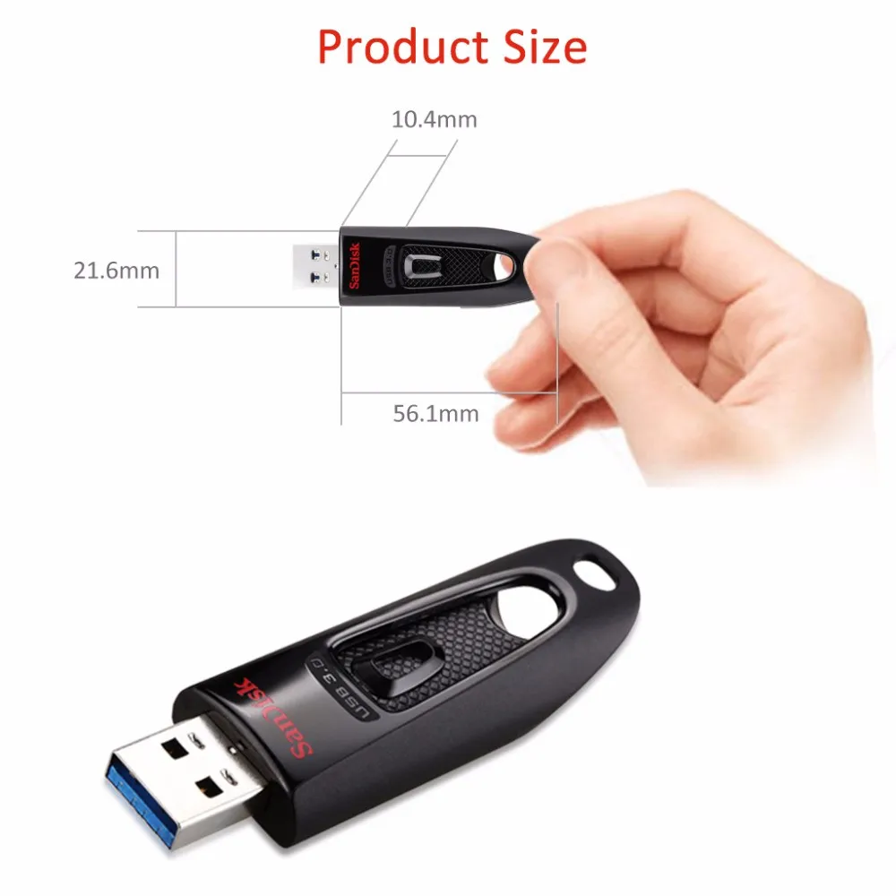 Двойной Флеш-накопитель SanDisk флеш-накопитель usb 16 Гб оперативной памяти, 32 Гб встроенной памяти, 64 ГБ 128 высокая скорость передачи данных до 100 м/с usb 3,0 мини флеш-накопитель для портативных ПК чехол для