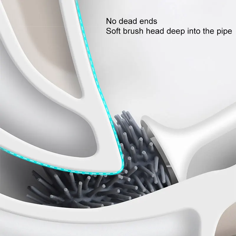 Резиновая головка с длинной ручкой туалетная щетка держателем Базовая Бытовая