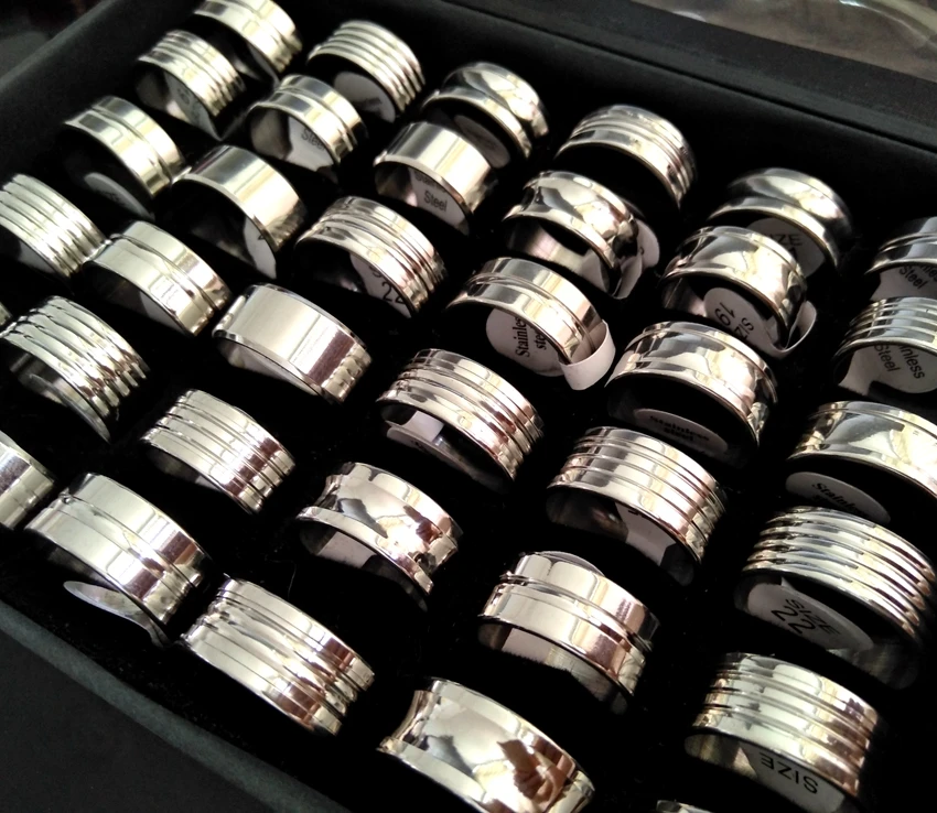 Мужское большое кольцо из нержавеющей стали 10 мм с разноцветным дизайном 18/19/20/21/22