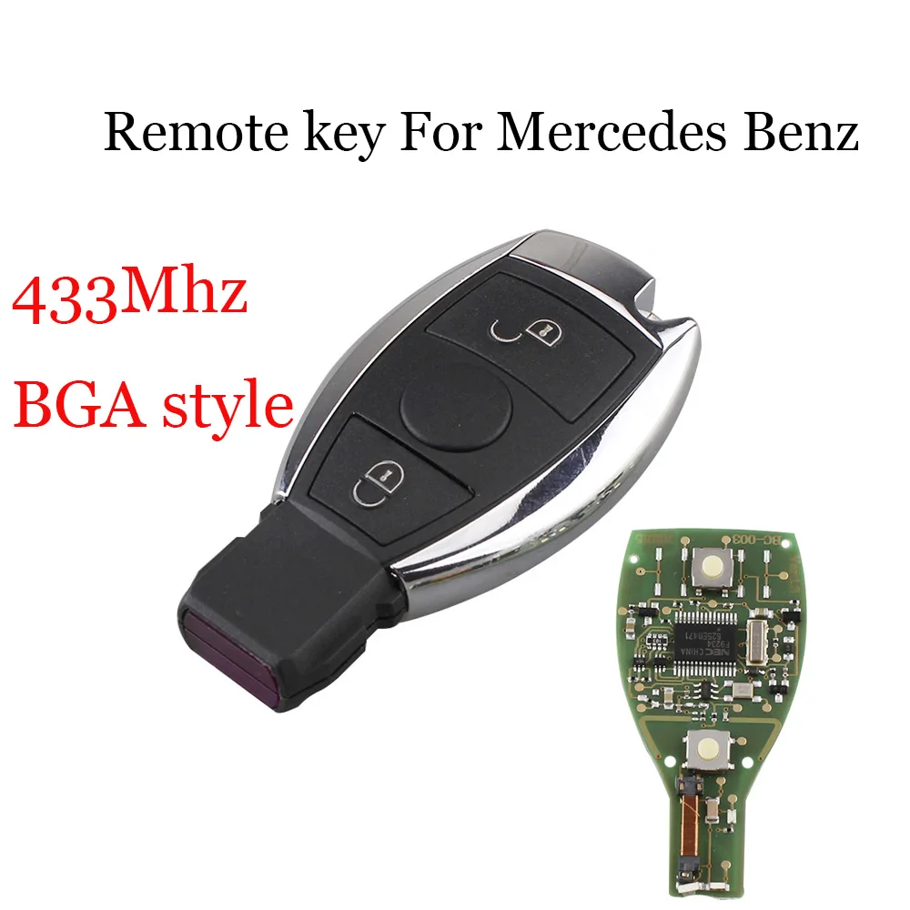 2 кнопки 433 МГц умный пульт дистанционного ключа брелок для Mercedes BENZ A E S G CLK SLK ML 2000 +