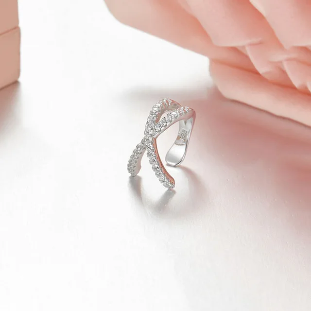 Silver 1 шт. простые женские серьги-каффы крест хрящи трагус поддельные пирсинг маленькие серьги девушка клип ухо манжеты микро Pave CZ серьги - Окраска металла: Silver