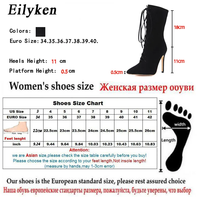 Eilyken/женские туфли-лодочки в гладиаторском стиле высокого качества; босоножки; туфли-лодочки на шнуровке с острым носком и ремешками; пикантные женские сандалии; Цвет Черный; Каблук 12 см