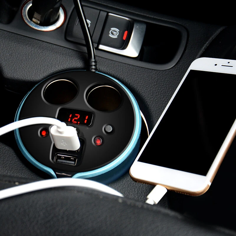 Auto Car Charger 2 USB Port Way 120W DC 12-24V LED Display Universal Cigarette Lighter Charge For iPhone Samsung Ipad | Автомобили и
