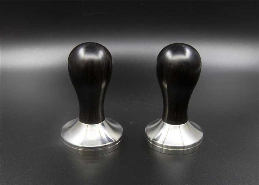 African Black Wood Handle Coffee Tamper 51/53/54/58/58.35mm Stainless Steel Espresso Powder Cafe Hammer Coffee Tools For Barista
