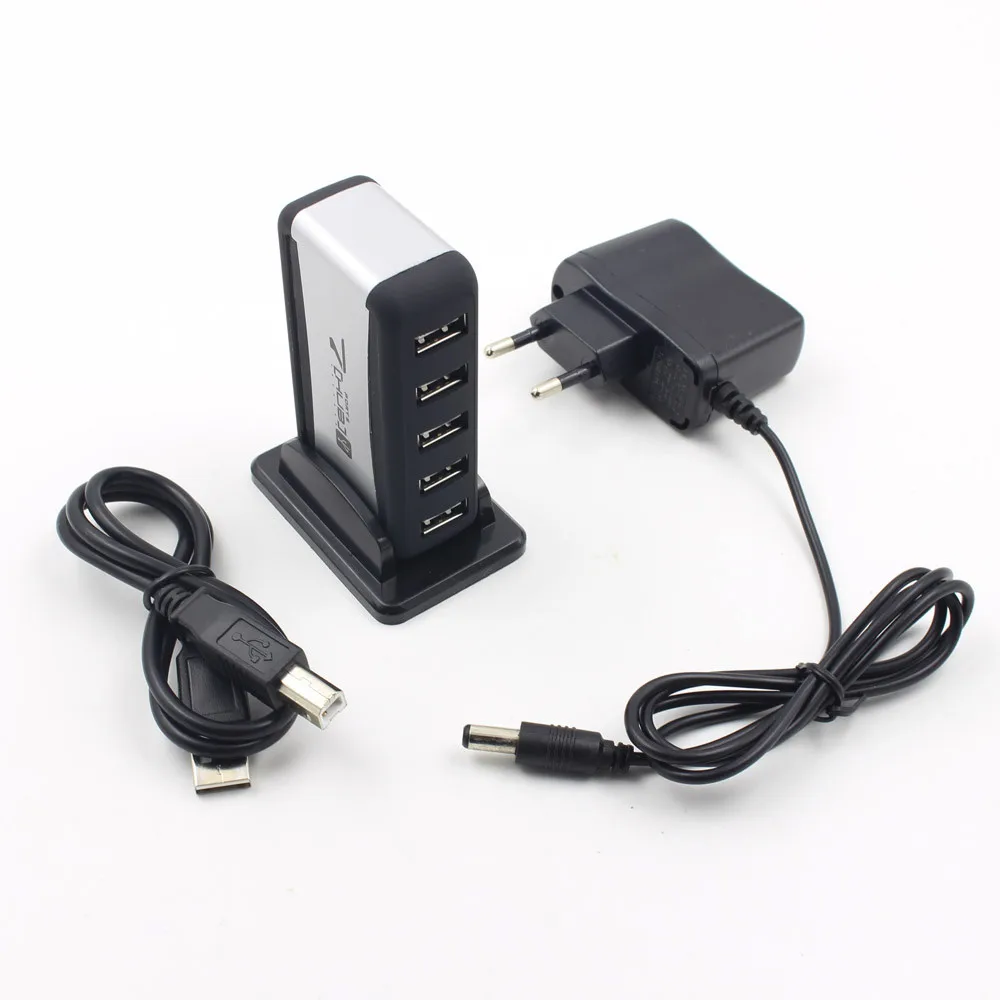 CARPRIE Новый 7 портовый высокоскоростной концентратор USB 2 0 с адаптером питания