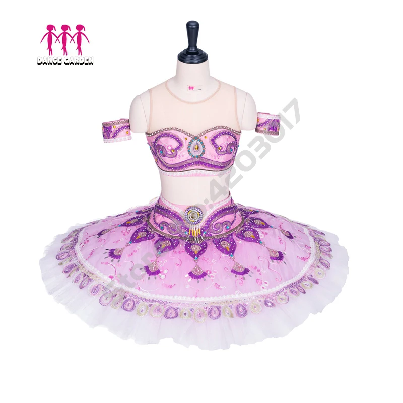

Adult Professional Ballet Tutu Two pieces Oriental Arabic Top Tutu Skirt La Bayadere Tutu Girls Ballet Stage Costume Lilac B1294