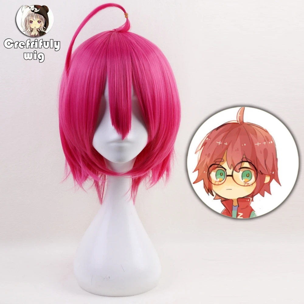 

35cm Aotu World Phantom.S Rose Red Short Wig Cosplay Costume Party Wigs For Women High Temperature Fiber + Wig Cap