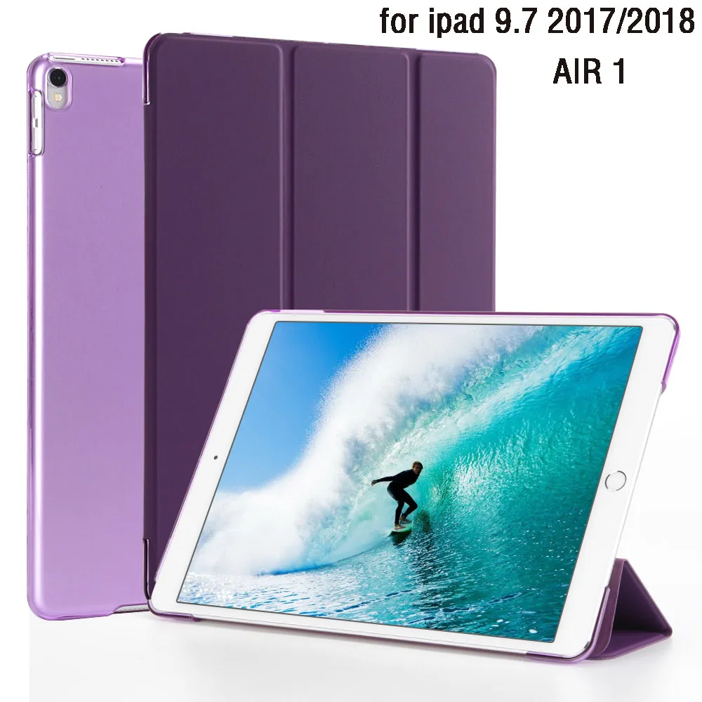 Чехол PFHEU для нового iPad 9,7-6 для Air 1 с магнитом для пробуждения сна, Ультратонкий кожаный чехол для планшета 1: 1 - Цвет: Purple