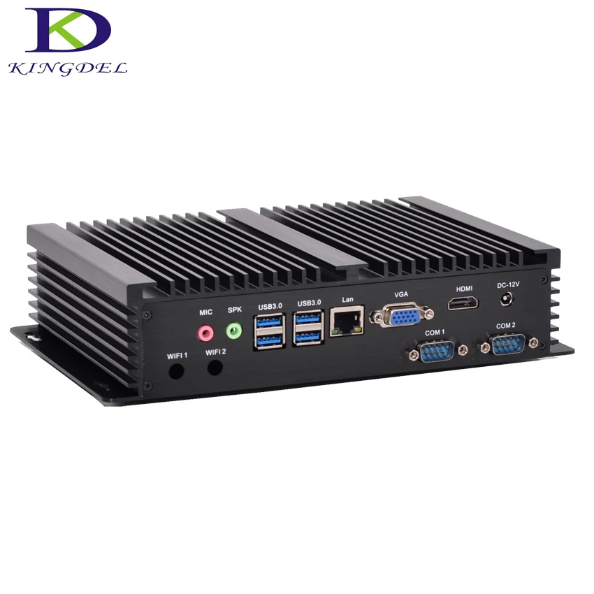 Новейший промышленный ПК Core i7 7500U безвентиляторный мини 4K Ultra HD 3D Blu Ray 8 ГБ ОЗУ 4 *