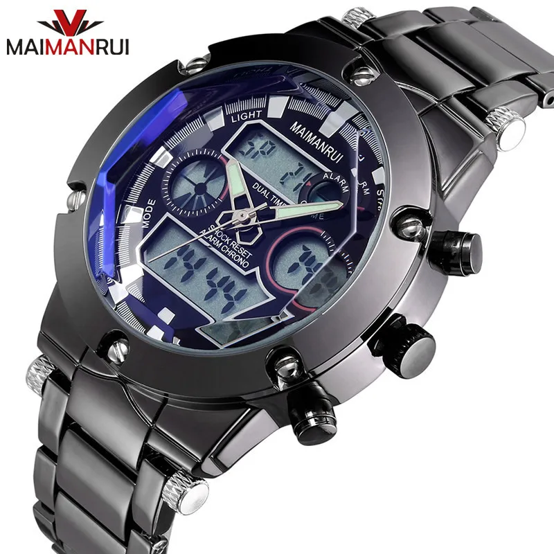 Бренд MAIMANRUI мужские наручные часы цифровые многофункциональные