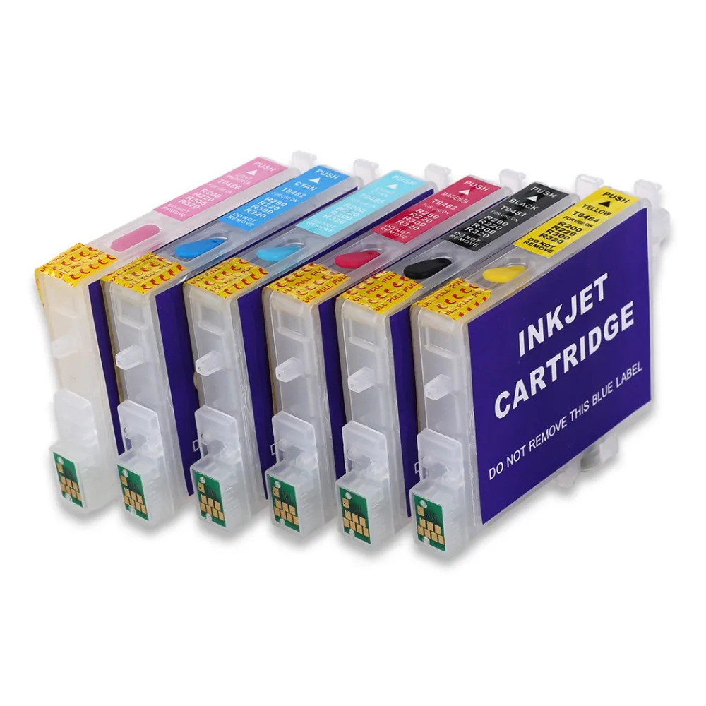 6 шт T0481 перезаправляемый картридж для epson STYLUS PHOTO R200 R220 R300 R300M R320 R340 RX500 RX600 RX620 RX640 принтер