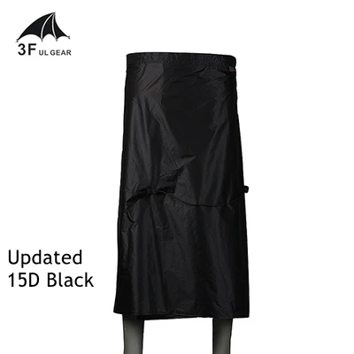 15D black updated 3f ul Экипировка для велоспорта, кемпинга, туризма, дождя, брюки, легкая водонепроницаемая юбка от дождя 65 г - Цвет: 15D black updated
