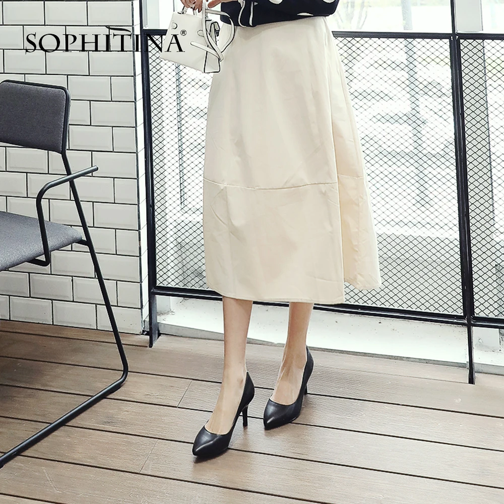 SOPHITINA/стильные женские туфли-лодочки из натуральной кожи на высоком каблуке