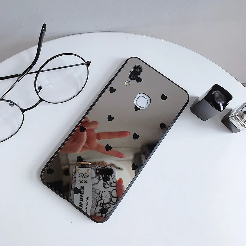 Роскошный зеркальный чехол с сердцем для Huawei P20 Lite P30 Pro Жесткий Чехол Nova 3 3i 3E 4