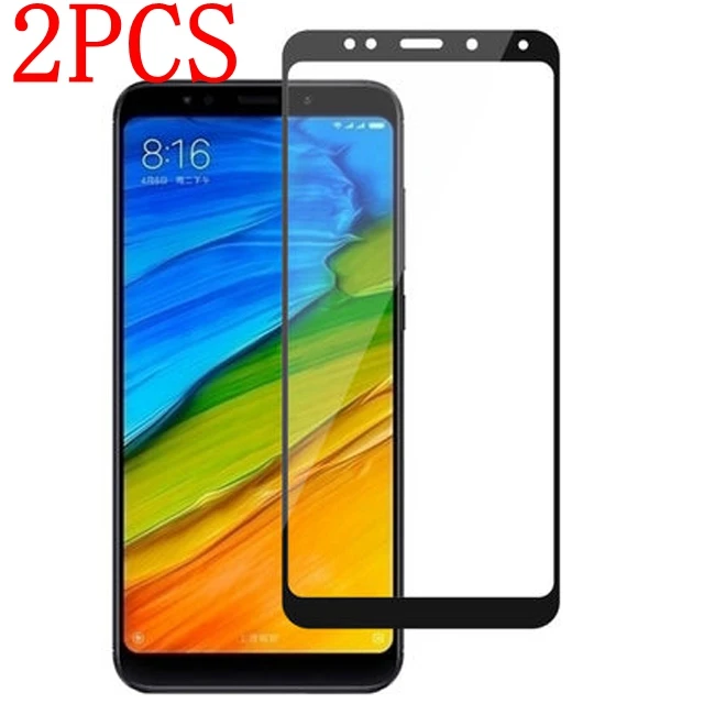 Закаленное стекло с полным покрытием клея для Xiaomi Redmi Note 5 2 шт. защитная пленка